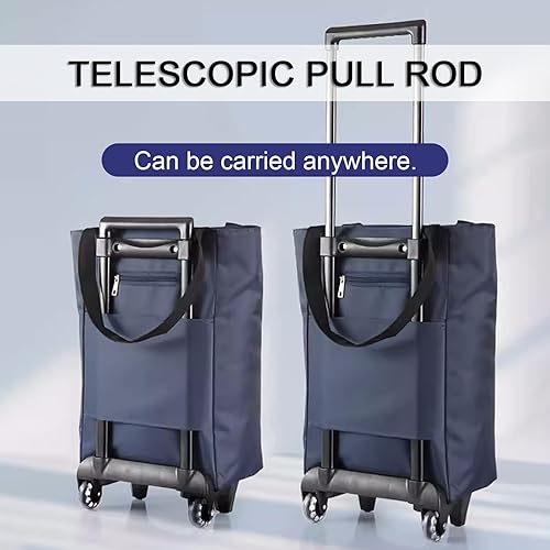 Miniatura 4 de Carros de compras para comestibles, carritos de comestibles, bolsa de mano con ruedas, bolsas plegables para carrito de compras, bolsas de