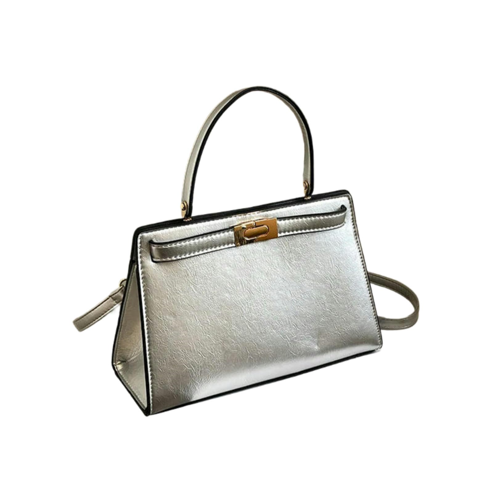 Borsa a Tracolla Retro con Filo di Cucitura – Pelle PU Morbida con Catena Metallica, Borsa da Shopping Quotidiana