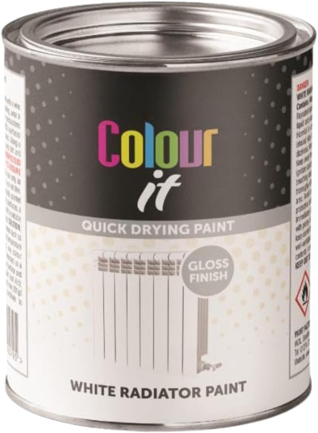 Inspired Essentials 300ml Non Drip Paint Tin Exterior Interior Hard Drying Performance Multi-Purpose Tin for Metal, Wood, Plastic, Walls with Perfect Finish (4, Radiator Paint White Gloss)