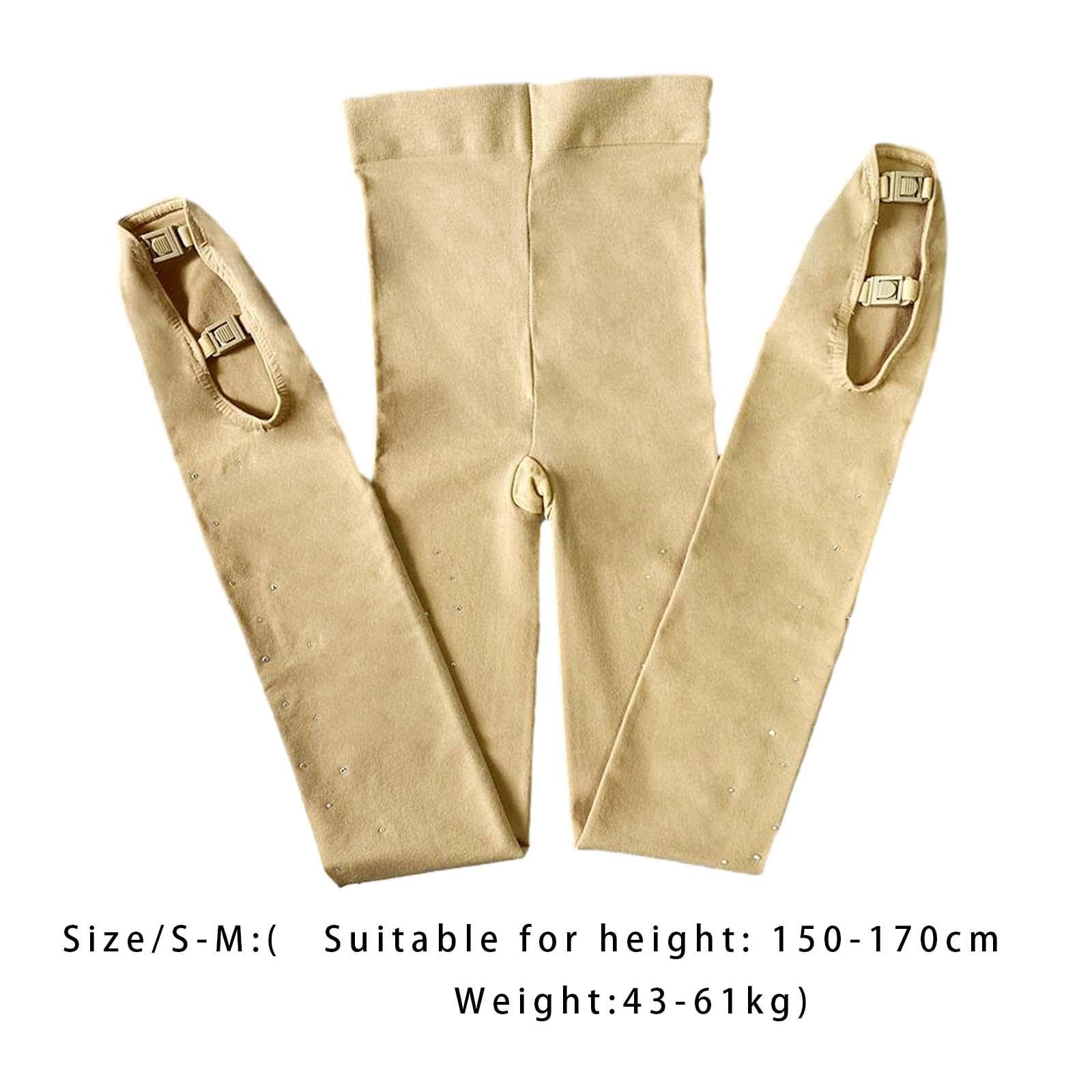 Figure Skating Pantyhose Ice Skating Boot Tights Socks Rhinestones Decorative Outfit Leggings Skate Tights for Competition, S to M