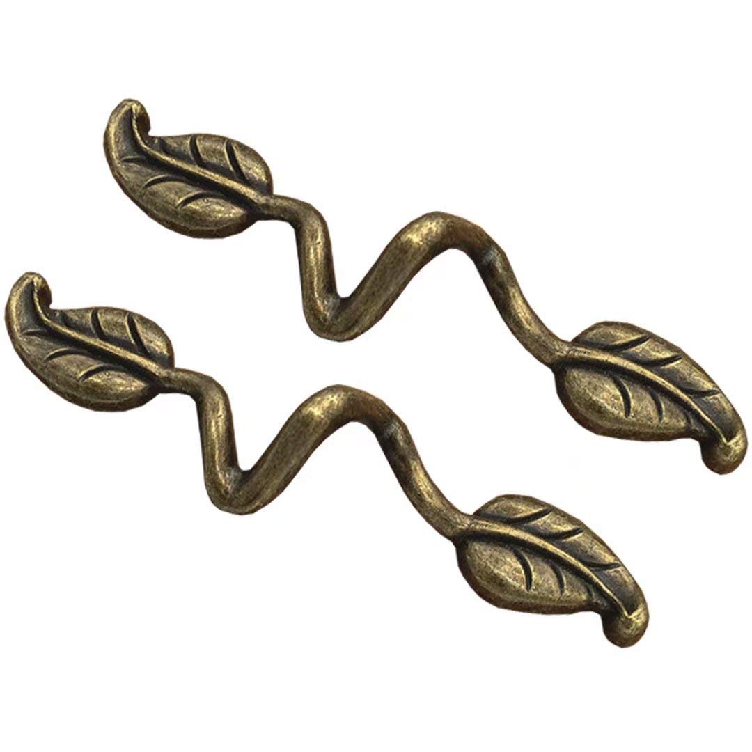 Wushadehans Retro Bronze Antique Brass Cabinet Drawer Handles 2 Pcs Modern Zinc Alloy Door Handles Kitchen Cabinet Hardware Drawer Pulls(,Hole Centers 76 Mm)