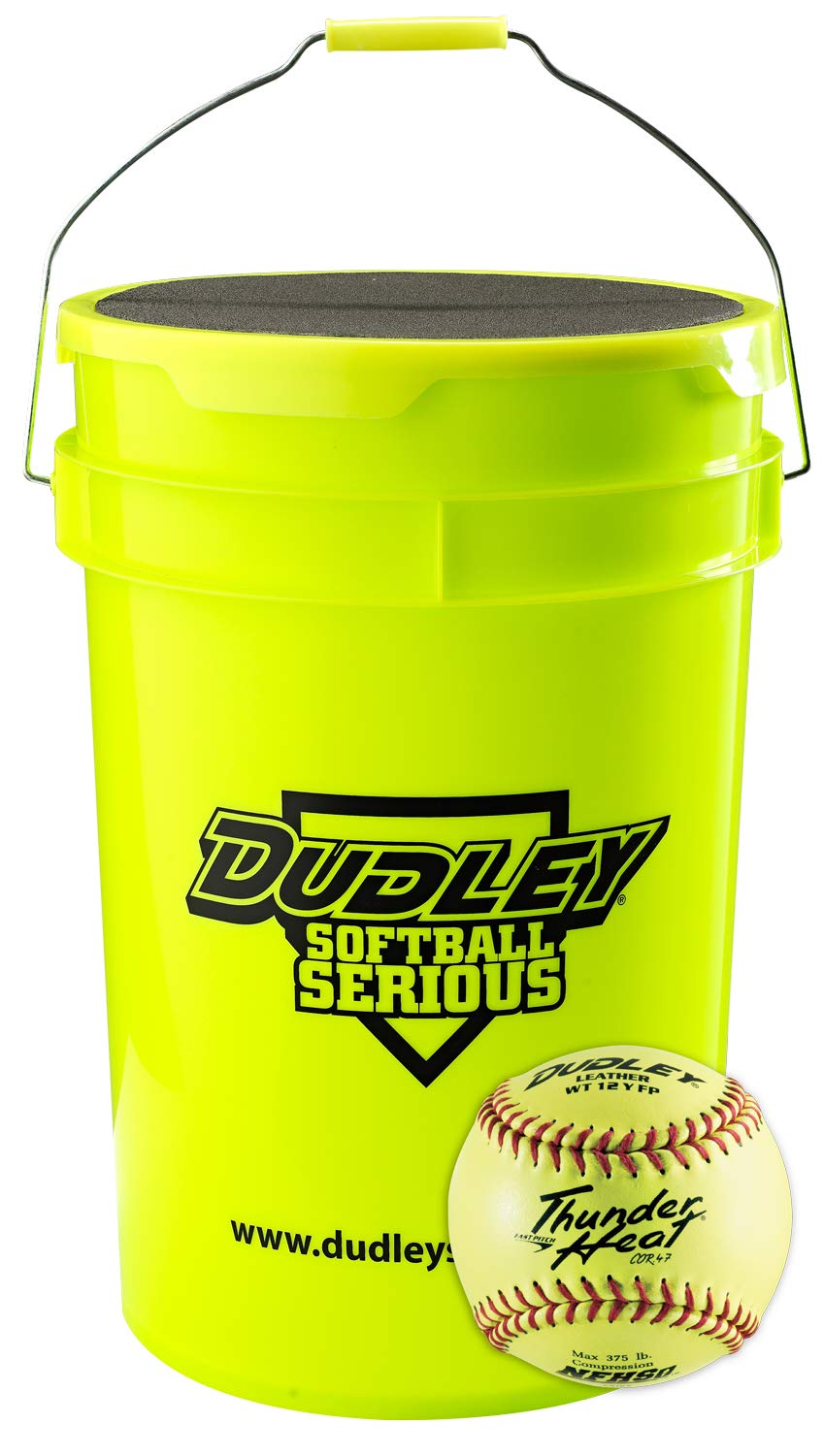 Dudley's Softball-Eimer & 1 Dutzend Thunder Heat Fastpitch Softbälle