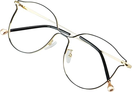 VisionGlobal Blue Light Blocking Glasses for Women, Anti Eyestrain, Computer Reading, Stylish Oval Frame