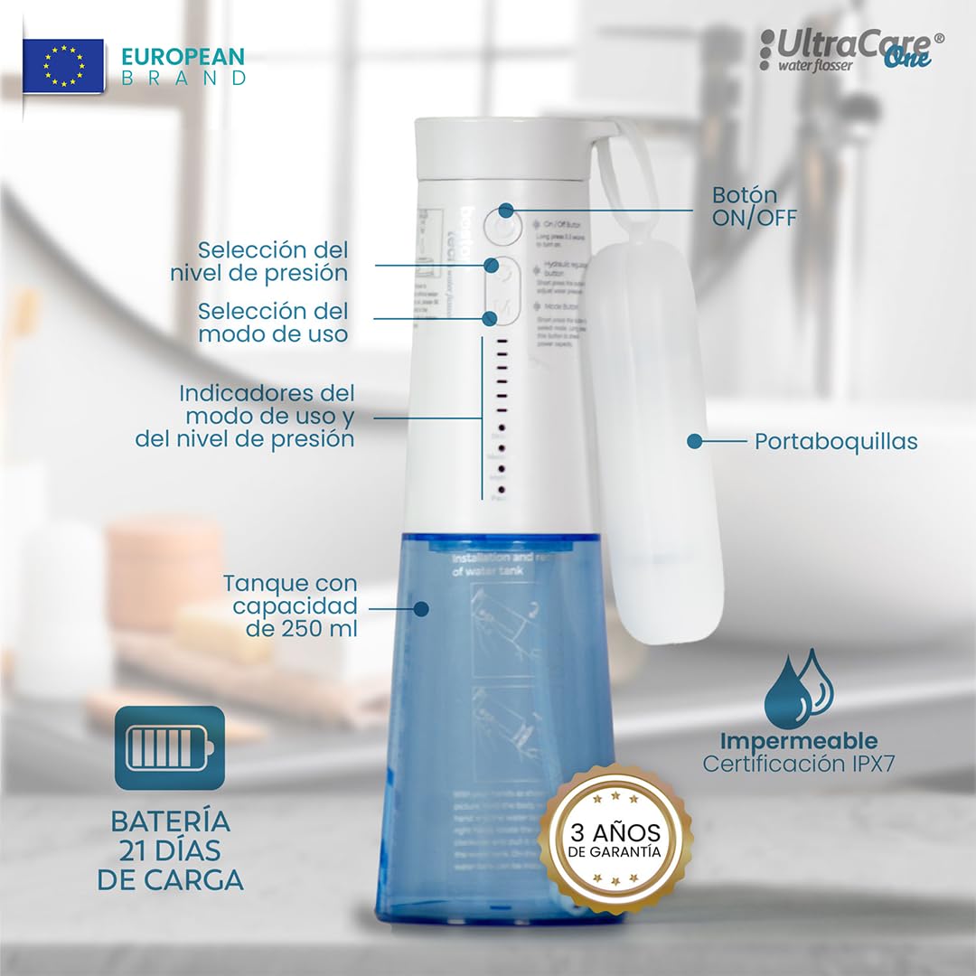 Compra Inteligente: Aquapik® One Irrigador dental + Aquapik® Mini en un Pack | Ahorra y Cuida Tu Salud Bucal en Casa y Viaje |Cubre diferentes necesidades bucales | Cuidado Premium