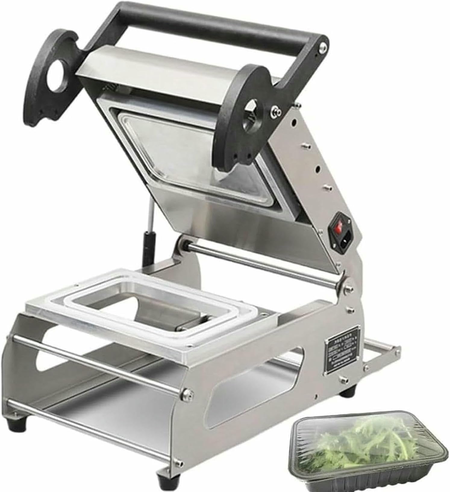 Macchina Per Sigillare Vassoi Alimentari Manuale, Macchina Confezionatrice Semiautomatica Per Cibo Da Asporto, Termosigillatrice Per Vassoi Sandwich Per Torte, Bento, Miele, Larghezza Pellicola 260/32
