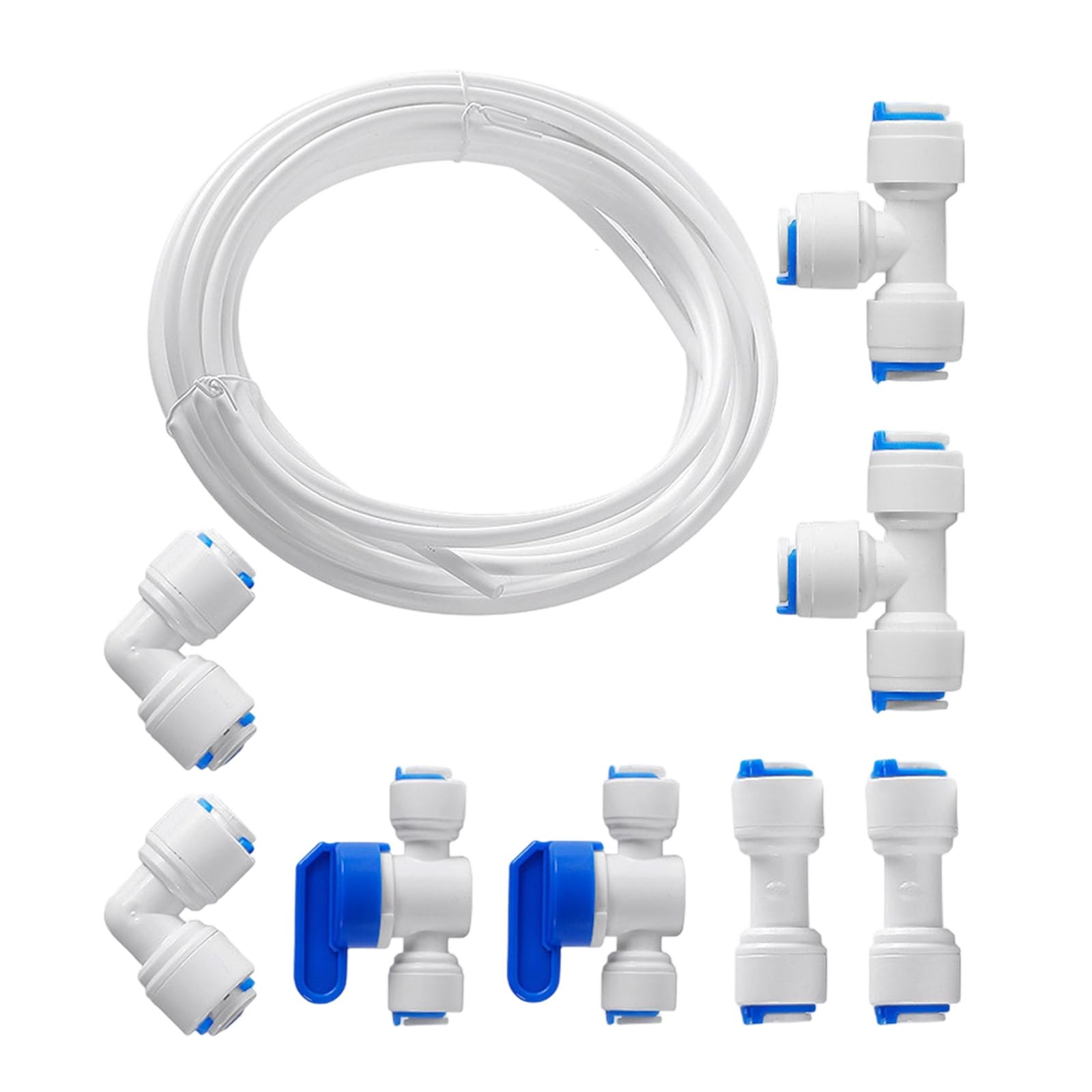 Water Filter Straight Connector Set | Food-Grade PP with RO Systems | Quick-Connect Leak-Proof Water Hose Set
