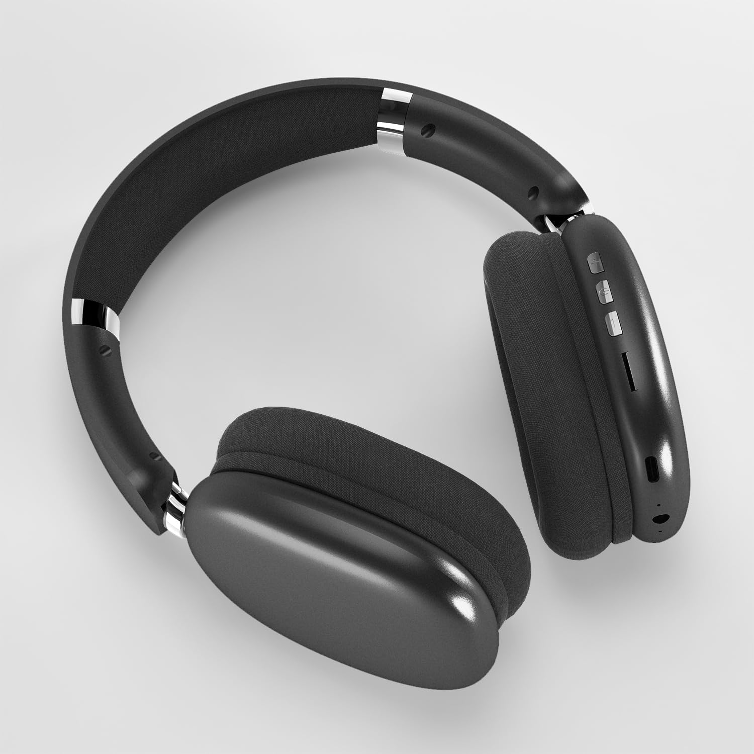 Mpods Wireless Noise Reduction Headphones Bluetooth 5.4 Over Ear Headphones with Microphone, Hi-Res Audio, 48H Playtime, Foldable Comfortable Earpads,Compatible with iOS,Android,PC,Black