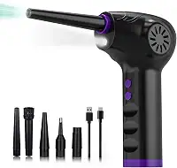 Soprador Para Limpeza Portátil Alta potência longa duração da bateria Soprador Ar Elétrico Turbo Sem Fio 60000 RPM pó Portátil para Teclado/Piano/Carro Doméstico Remoção de Poeira e Remoção de ácaros