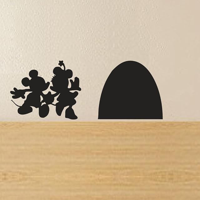 Mickey and Minnie's Mouse House Wall Decal(6.5"X 2.5",black)