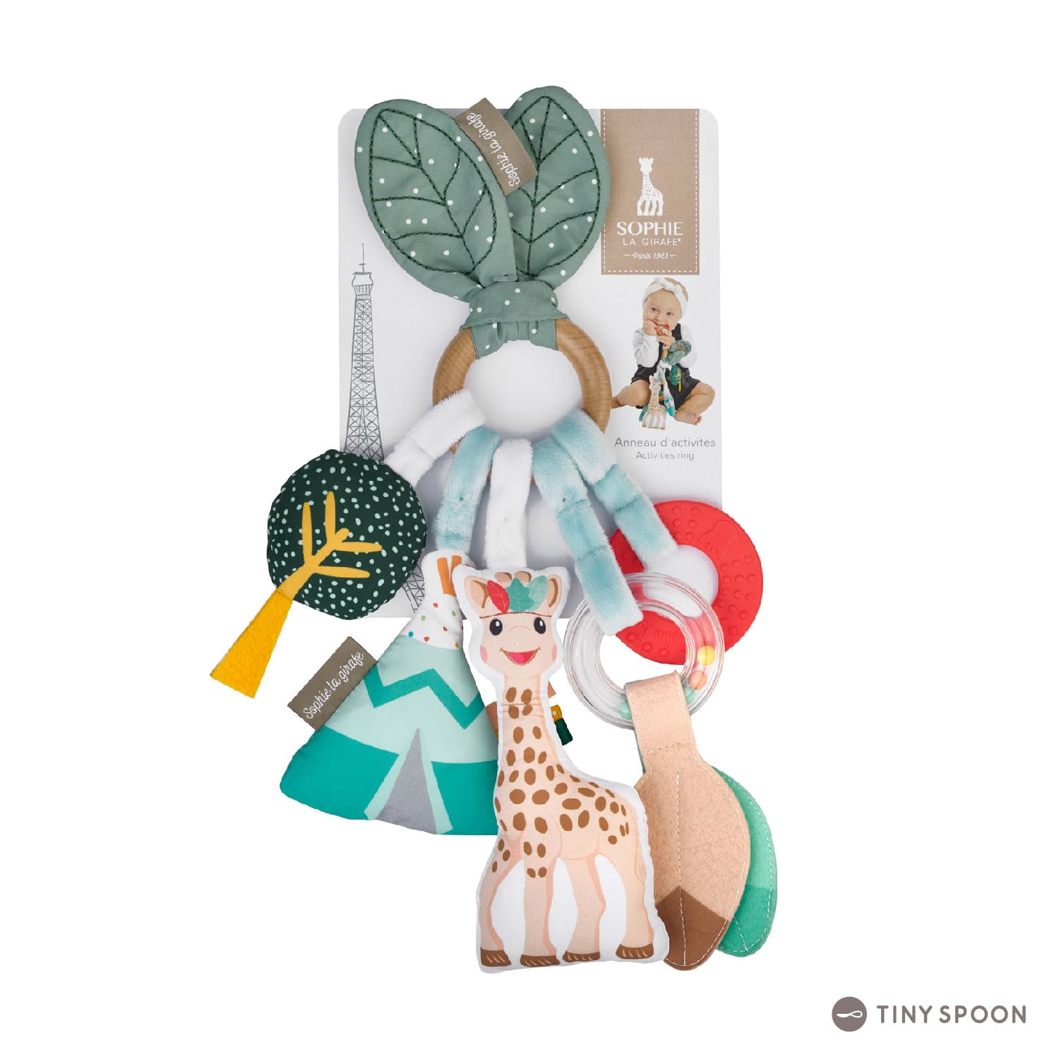 Sophie la Girafe - Pierścień aktywności Sophie la Girafe - Gry Przebudzenia - Różne materiały, Tekstury i Kolory - Dla dzieci od 3 miesiąca życia