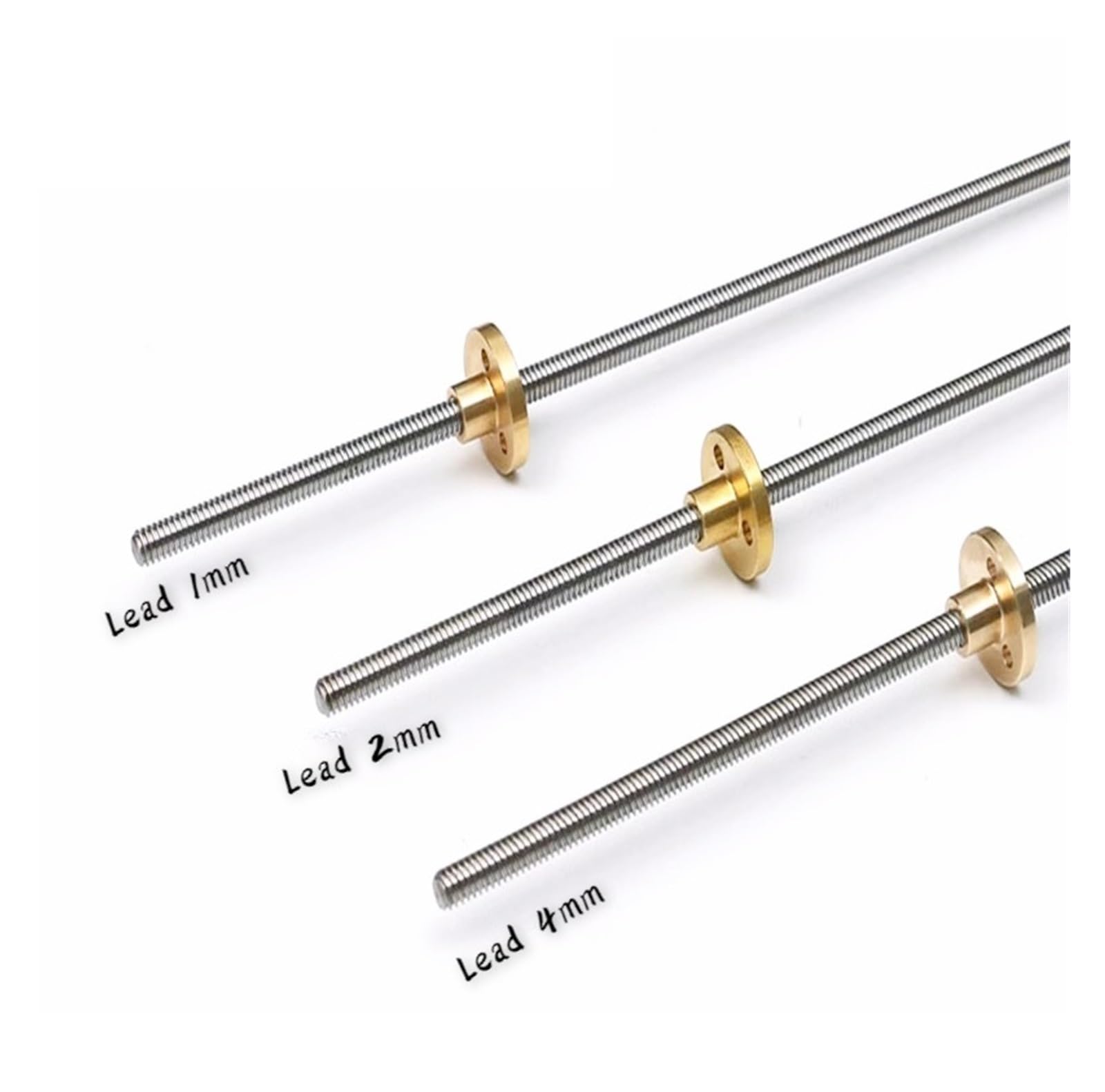 Metal Ball Screw nut Trapezoidal Rod T5 Lead Screw Thread 5mm Lead 4mm Length 100mm-600mm with Brass Nut(400mm)