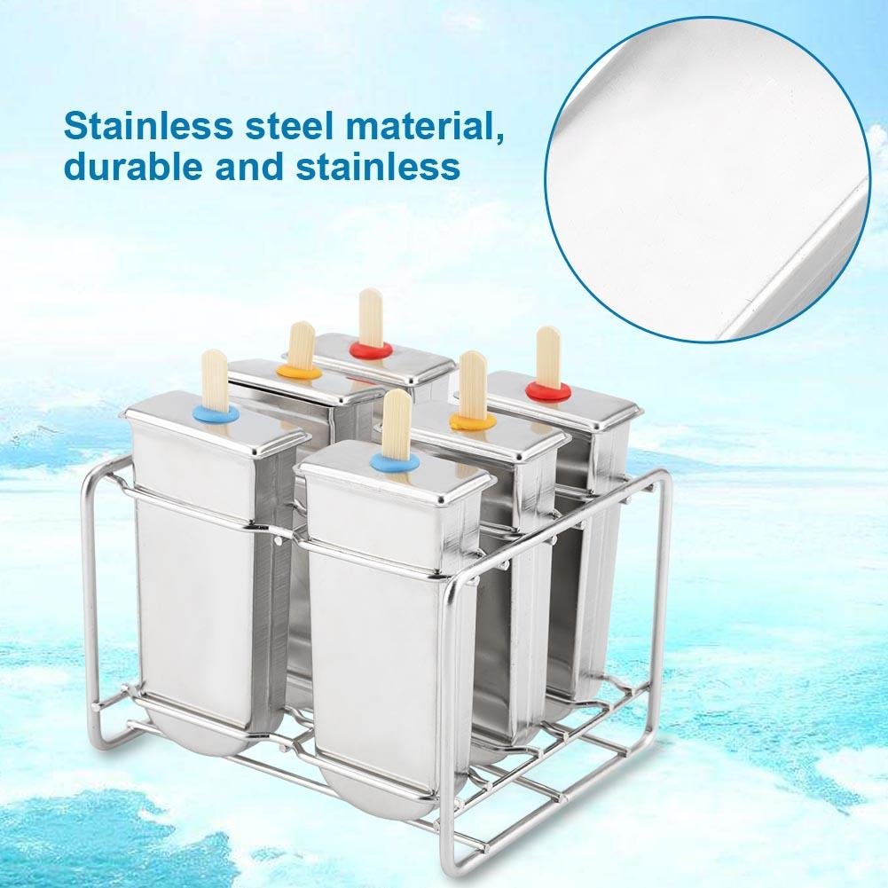 Zestaw form na patyku ICE ICE Lolly ze stali nierdzewnej ICE Pop Makers z tacą Industrial Home Kitchen DIY ICE Pop Maker Tool (4#)