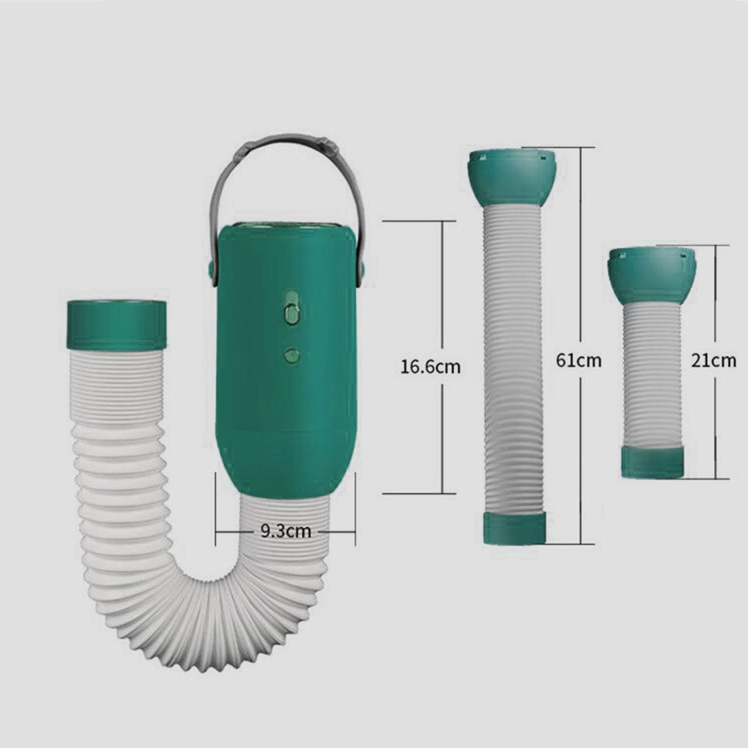 Travel Dryer with Air Heater And Tube for RV And Dorm Use, Green and Coat Cover