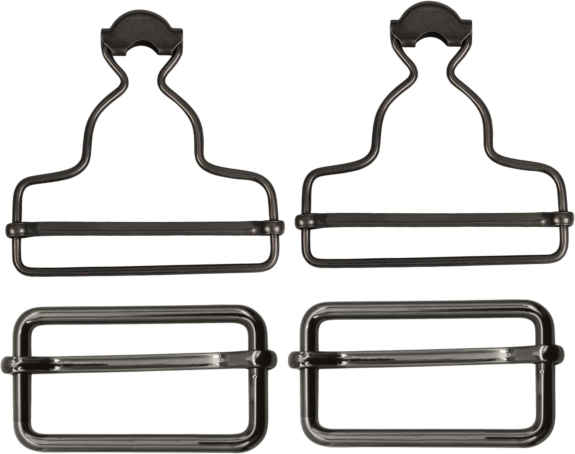 Trimming Shop 40mm Dungaree Buckles Metal Brace Buckles with Rectangle Slider Fastener Tri-Glide Buckles for Suspender, Kids Overalls, Straps, Jumpsuits, Pinafore Dresses, DIY Clothing
