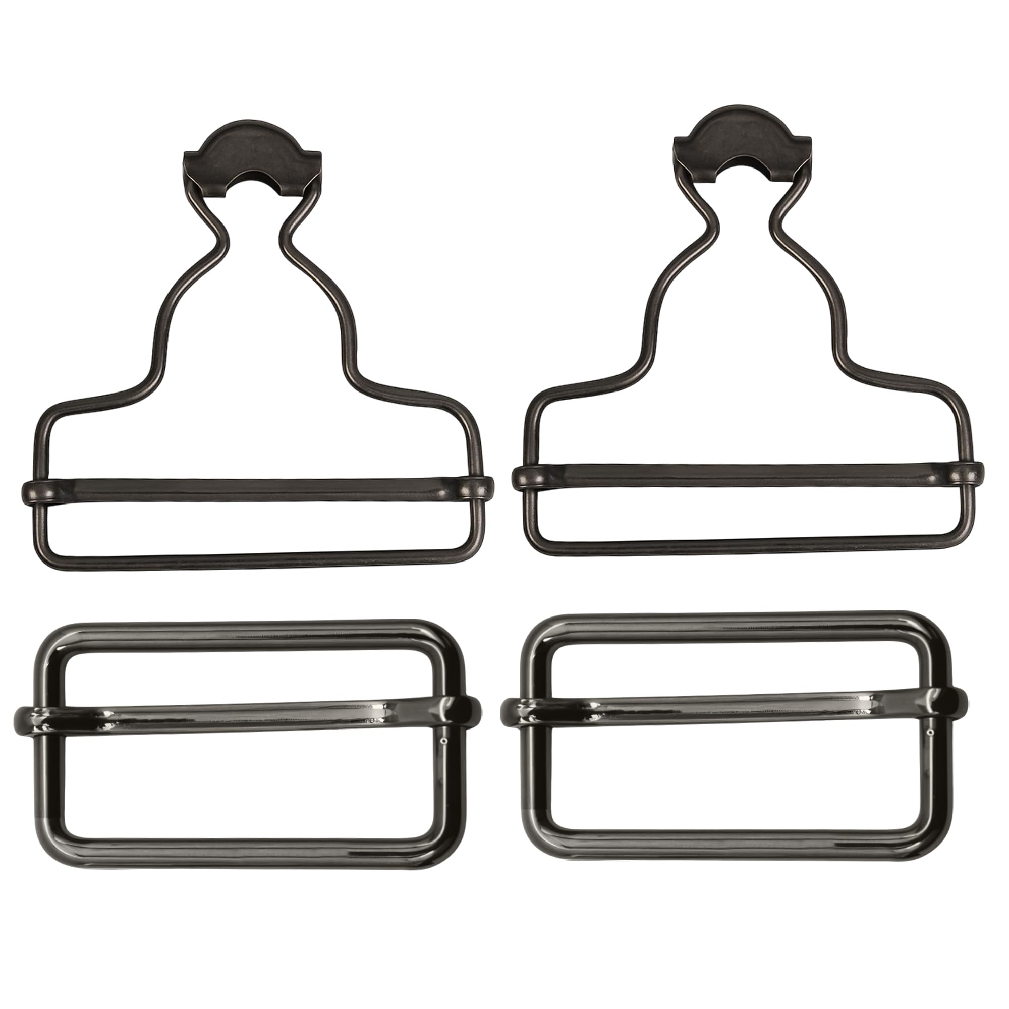 Trimming Shop Gunmetal 40Mm Dungaree Buckles With Sliders – Suspender Buckles With Sliders, Braces, Handbags, Jackets, Kids’ Clothing, Pinafores, Sewing & Crafting, 2Pcs