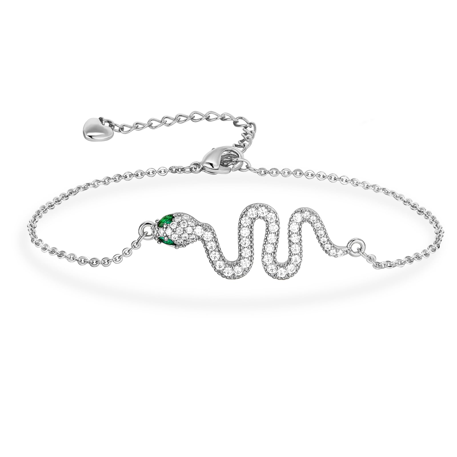 Esbbela 14K White Gold/Yellow Gold Plated Dainty Charm Bracelet for Women | Butterfly Clover Snake Star Sunflower Wings| Adjustable Link Chain Bracelet