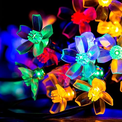 Miniatura 3 de FULLBELL Luces de flores para decoración de Navidad, 33 pies, 100 luces LED, 8 modos con función de memoria, tira de luces de flores extensibles