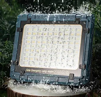 Jukmen Solar Split floodlight Work lamp stepless dimming Long Endurance Rechargeable Multifunctional Camping Lighting lamp Solar Powered Mobile Waterproof Outdoor Emergency Floodlight (400 W)