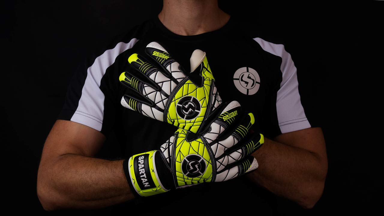 SAVIOUR Gants de gardien de but de football pour enfants, hommes et femmes – Super protection avec forte adhérence pour l'entraînement et les matchs, intérieur et extérieur, jaune, 6