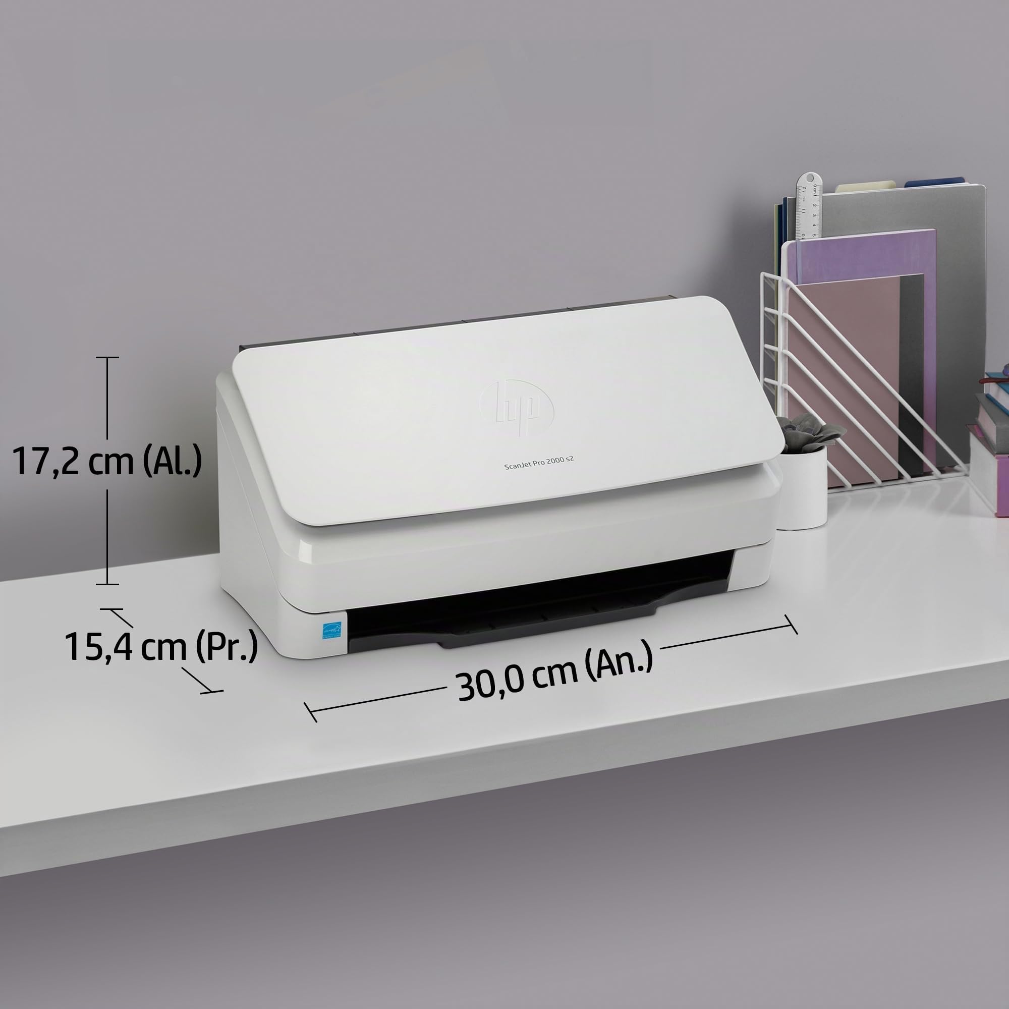 HP ScanJet Pro 2000 s2 Escáner Documentos ADF 50 Hojas Doble Cara 35 ppm 70 ipm USB 3.0 Gris