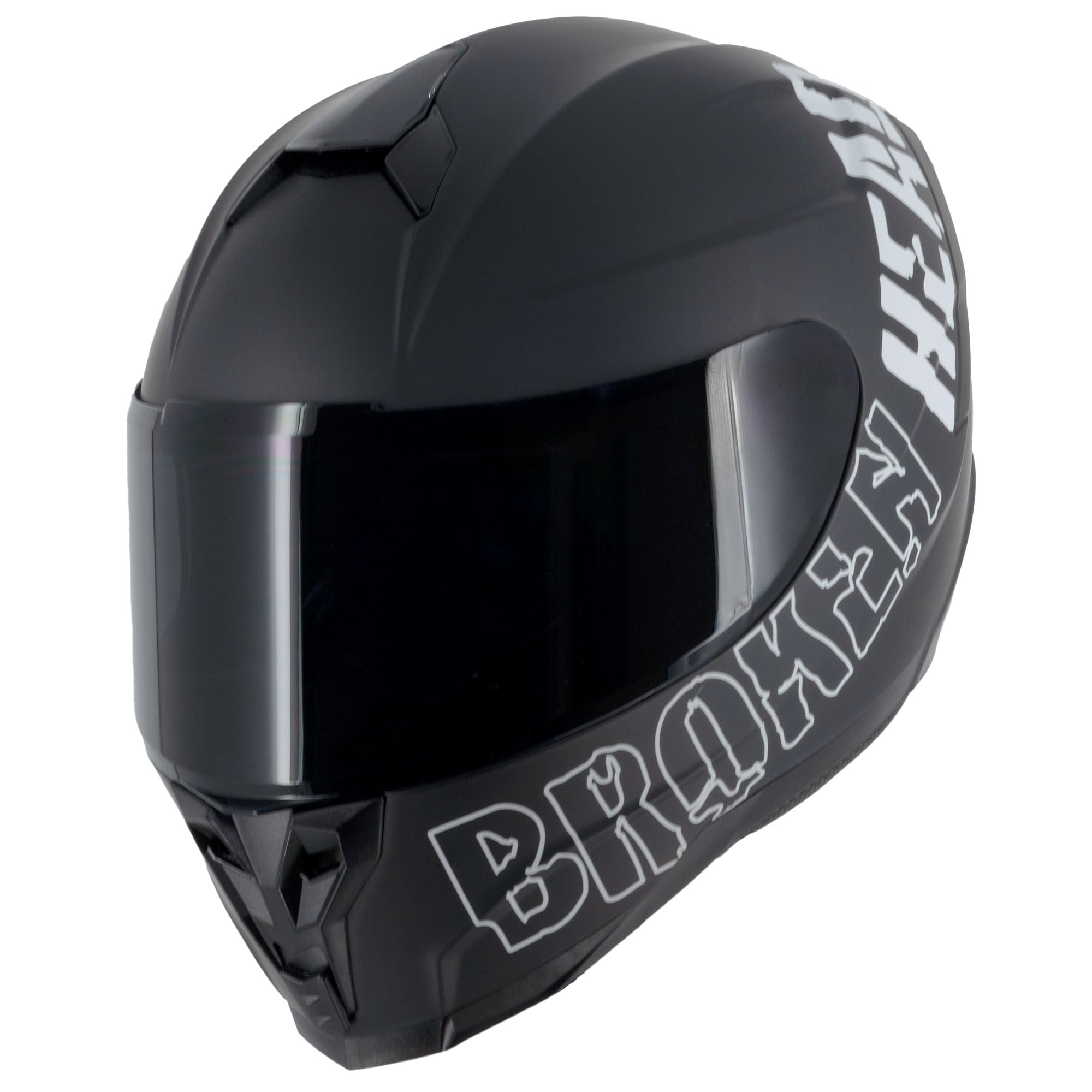 Broken Head Integralhelm BeProud Sport - Leichter Motorradhelm mit 2 Visieren (Klar + Schwarz), Verstellbare Belüftung - ECE 22-06