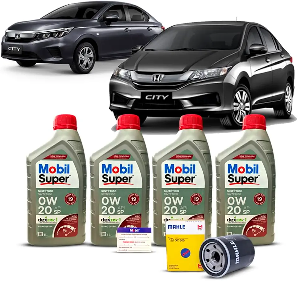 Kit Troca de Oleo 0w20 e Filtro Honda City 1.5 16v 2014 a 2022