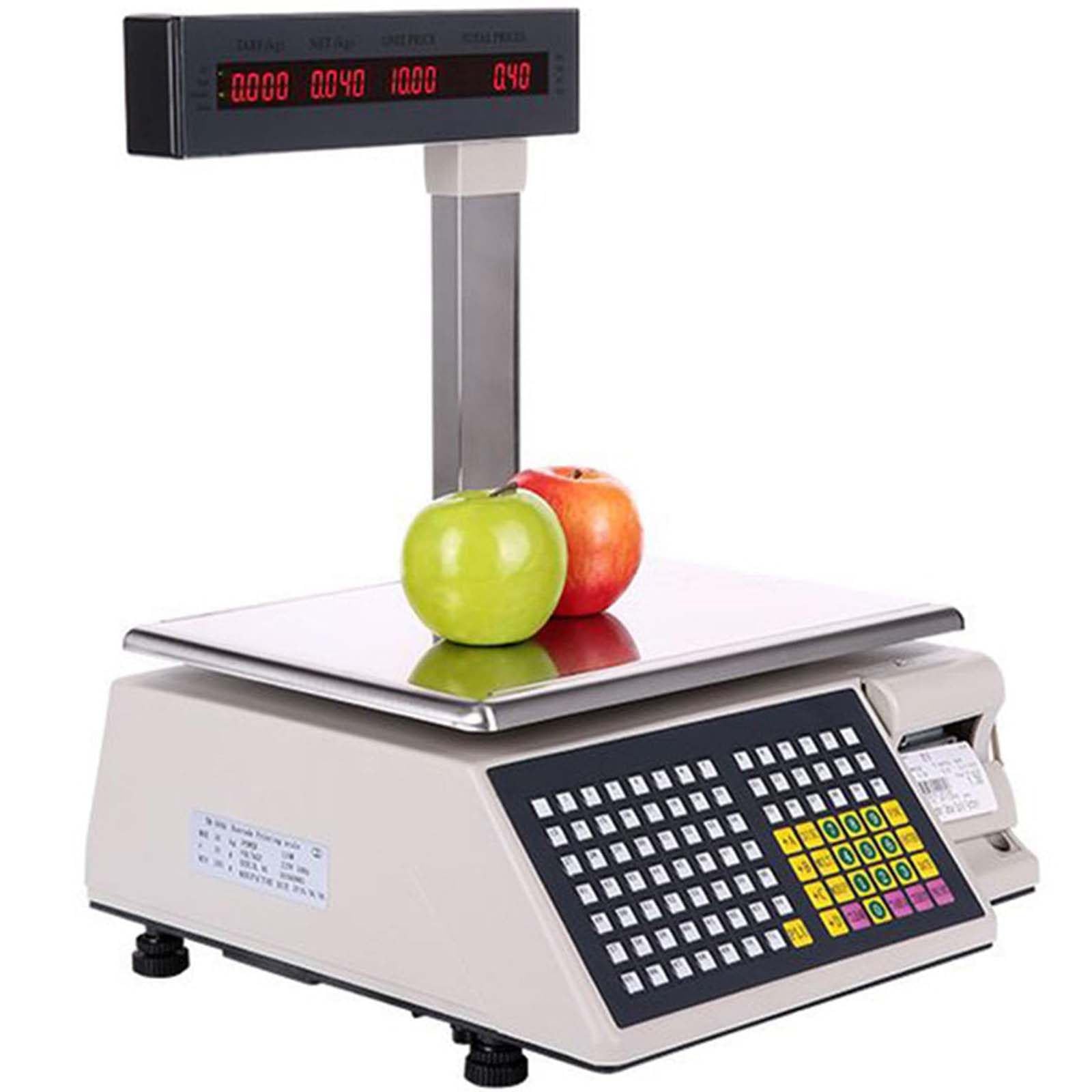 LYDZUSDP Label Printing Scales,Digital Barcode Weighing Scales,with Label and Receipt Printer,Led Double Sided Display,71 Shortcut Keys,for Weighing(30kg)
