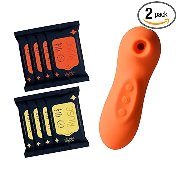 MYMUSE Combo - Breeze Personal Body Massager for Women (Flaming Tangerine) & Swipes Cleansing Wipes For Men Women Pack of 8 (4V + 4P, 80 Wipes)