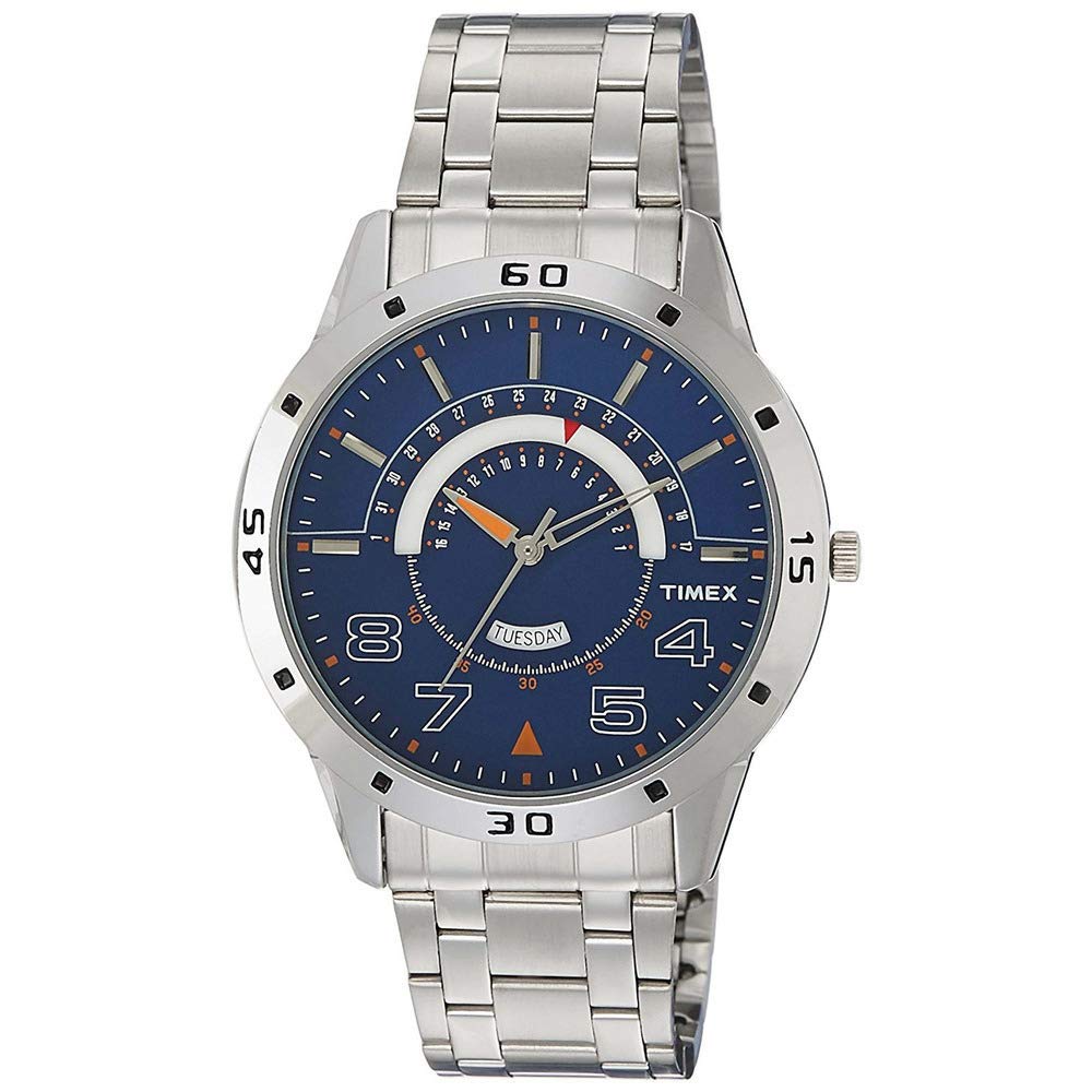 TIMEX Stainless Steel Analog Blue Dial Men Watch-Tw000U907, Bandcolor-Silver (B01N0FQ1SL) Amazon Price History, Amazon Price Tracker
