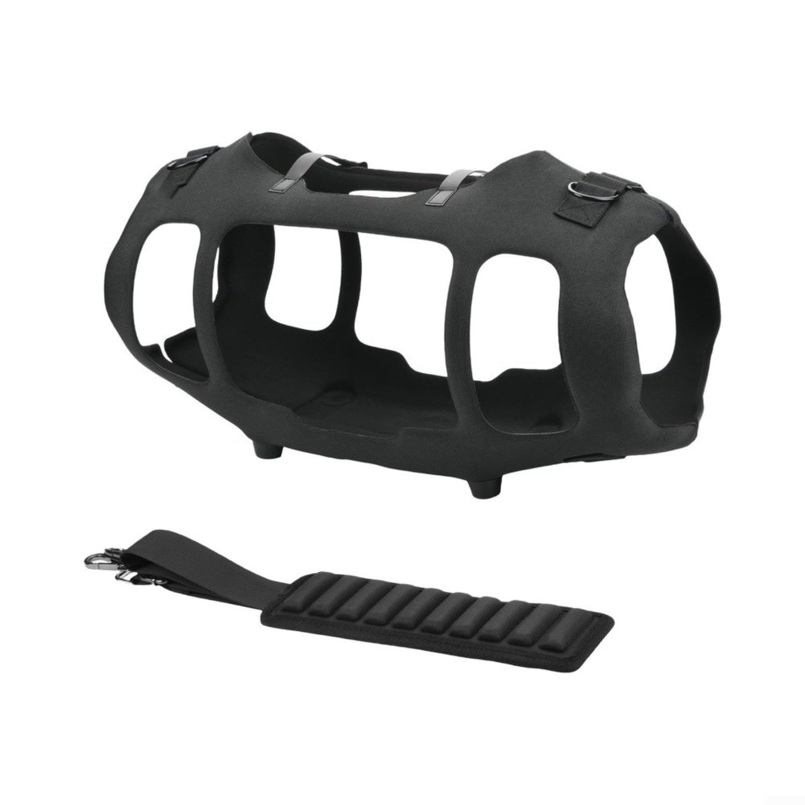 FACAIIO EVA-Hartschalen-Tragetasche für Lautsprecher, geräumige 51,8 x 21,8 x 26,6 cm Reisetasche mit verstellbarem Gurt und bequemem Griff für den Außenbereich, Schwarz