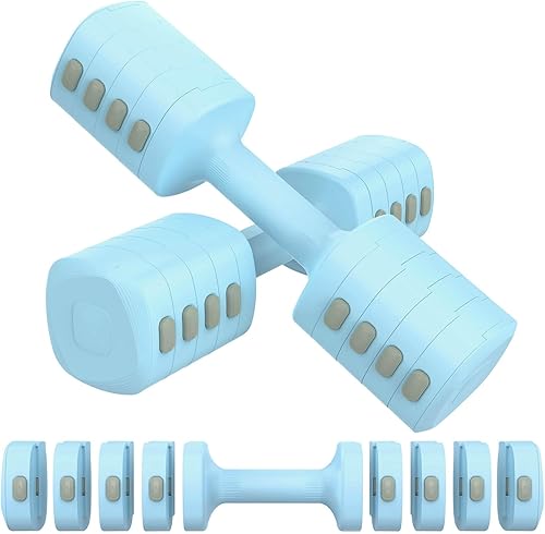 Juego de mancuernas ajustables, total de 13.2 libras con cada 5 niveles de 2.2 libras, 3.3 libras, 4.4 libras, 5.5 libras y 6.6 libras, pesas de