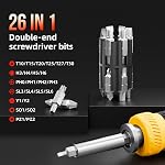SHARDEN Multi Screwdriver 26 in 1 Screw Driver Set All in One Telescoping Multi Tool with 12 Double Ended CRV Bits Phillips Slotted Torx Hex Portable Repair Kit for Home Furniture Bike Computer