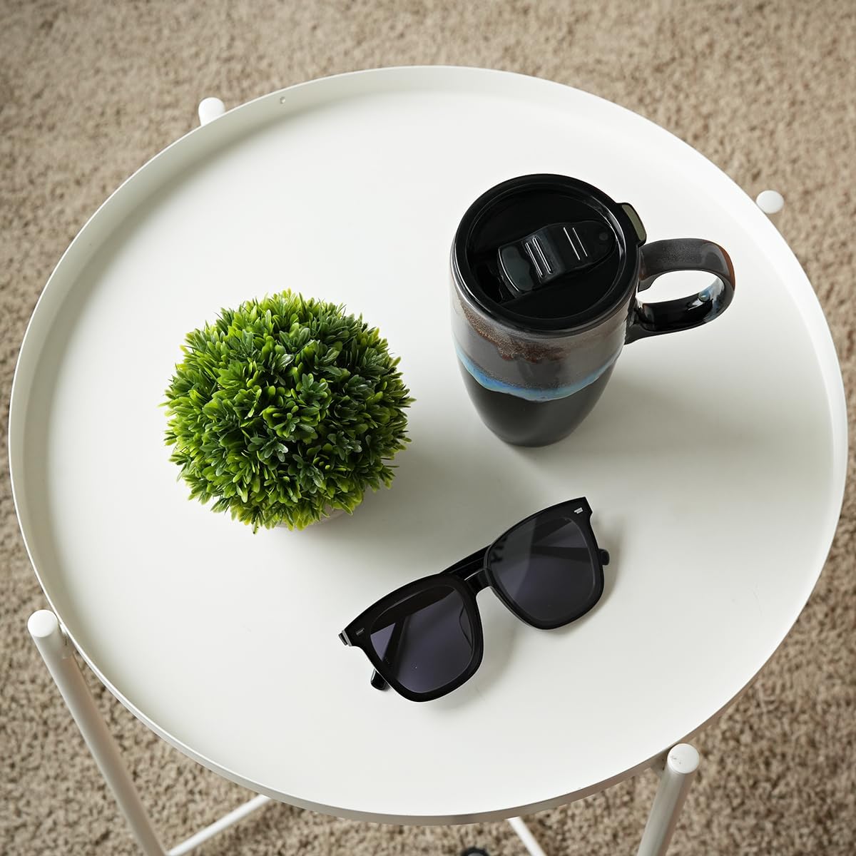 Bosmarlin Ceramic Travel Coffeel Mug with Handle and Lid, 18 oz, Portable Coffee Cup for Car Cup Holder, Microwave and Dishwasher Safe, Reactive Glaze (Grey) - Image 6