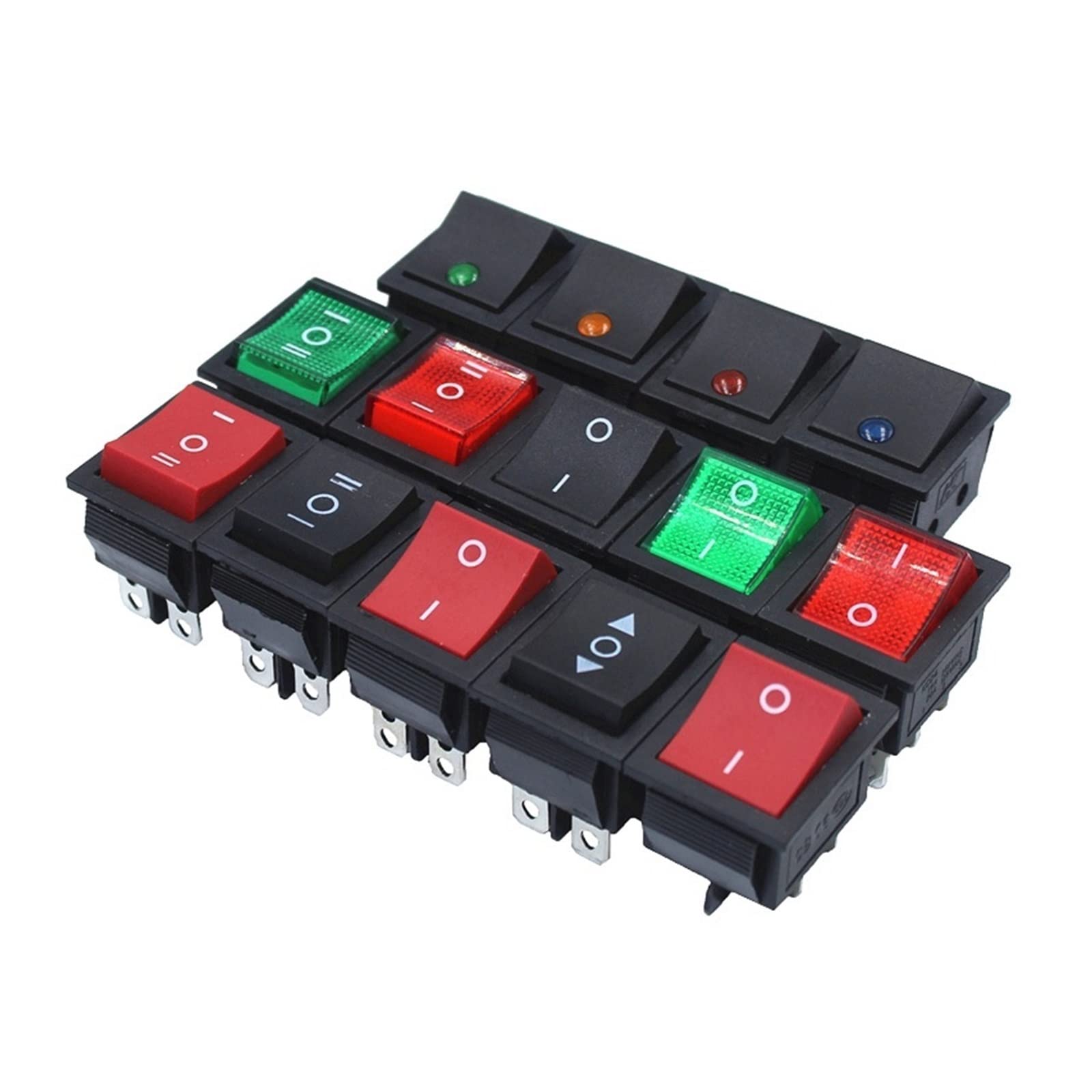 Interruptor basculante KCD4 de 16A 250VAC con diseño tipo barco y función ON-Off en pack de 10