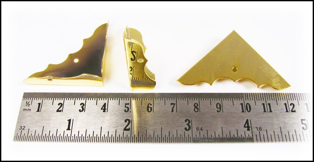 24pcs. Beautiful Shiny Gold Box Corners with Mounting Screws