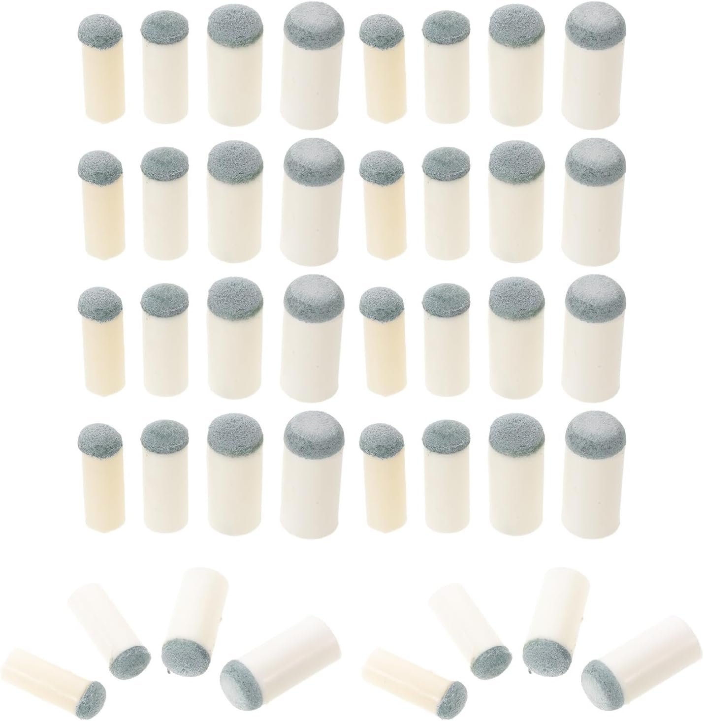 40Pcs Pool Cue Tips Replacement Set 9Mm 10Mm 12Mm 13Mm Plastic Snooker Cue Tip Covers for Tournament Practice and Training