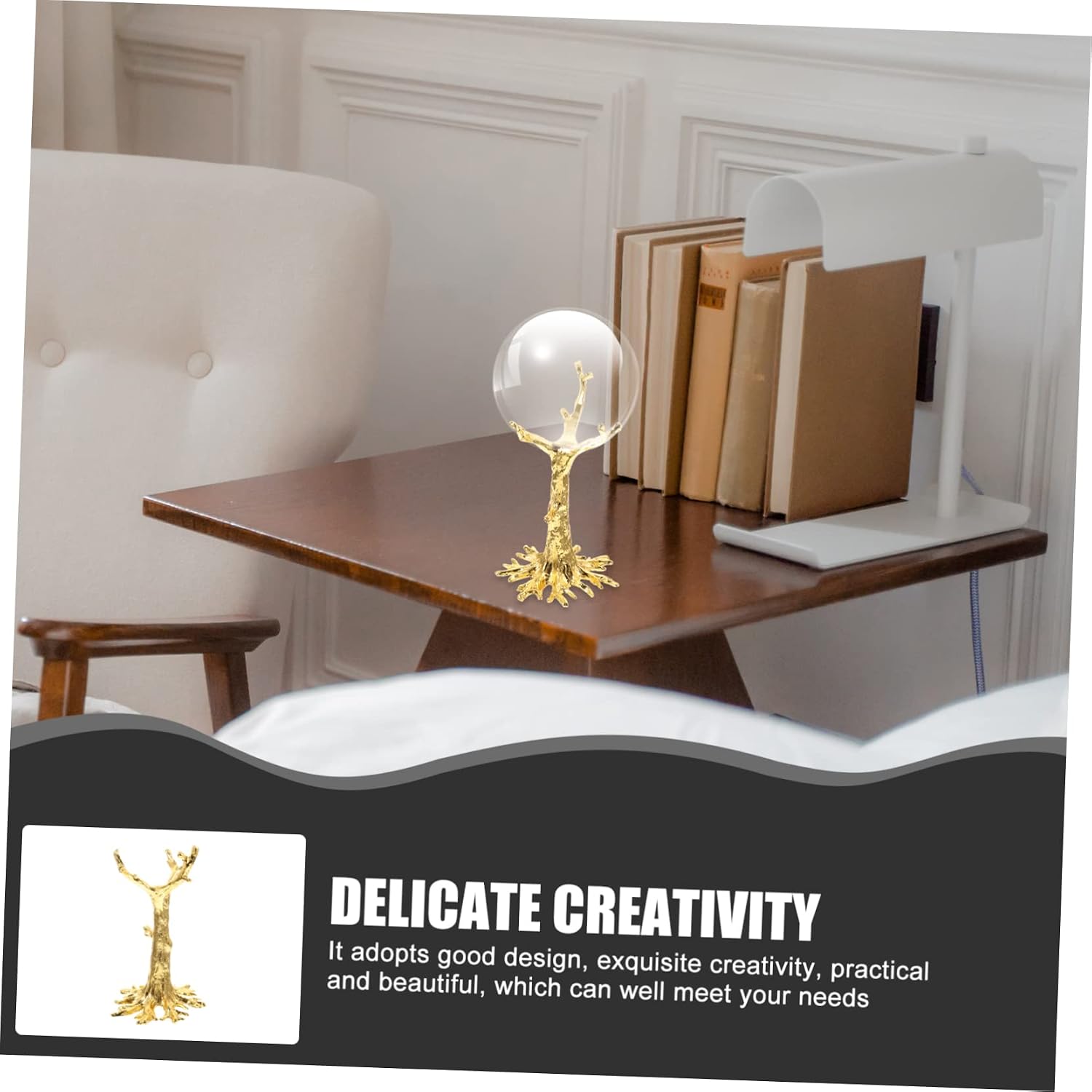 Cabilock Mineral Stone Display Stand Metal Crystal Ball Holder Rotating Plate Stands for Retail Display