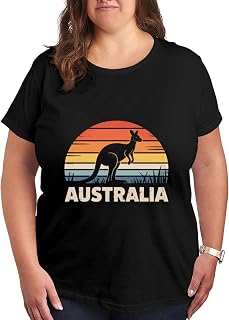 Australia Classic Distressed Retro Kangaroo Plus Size Tops for Women Girls Mom Gift
