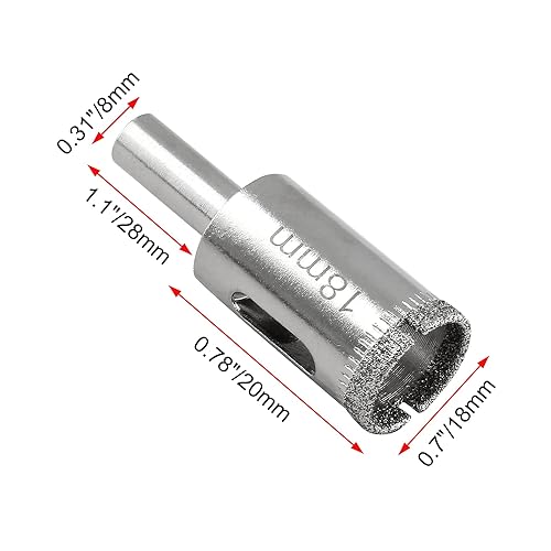 Miniatura 2 de Luomorgo 5 piezas de sierra perforadora de diamante de 0.709 in1116 pulgadas, brocas de diamante de profundidad de corte de 1.1 pulgadas para