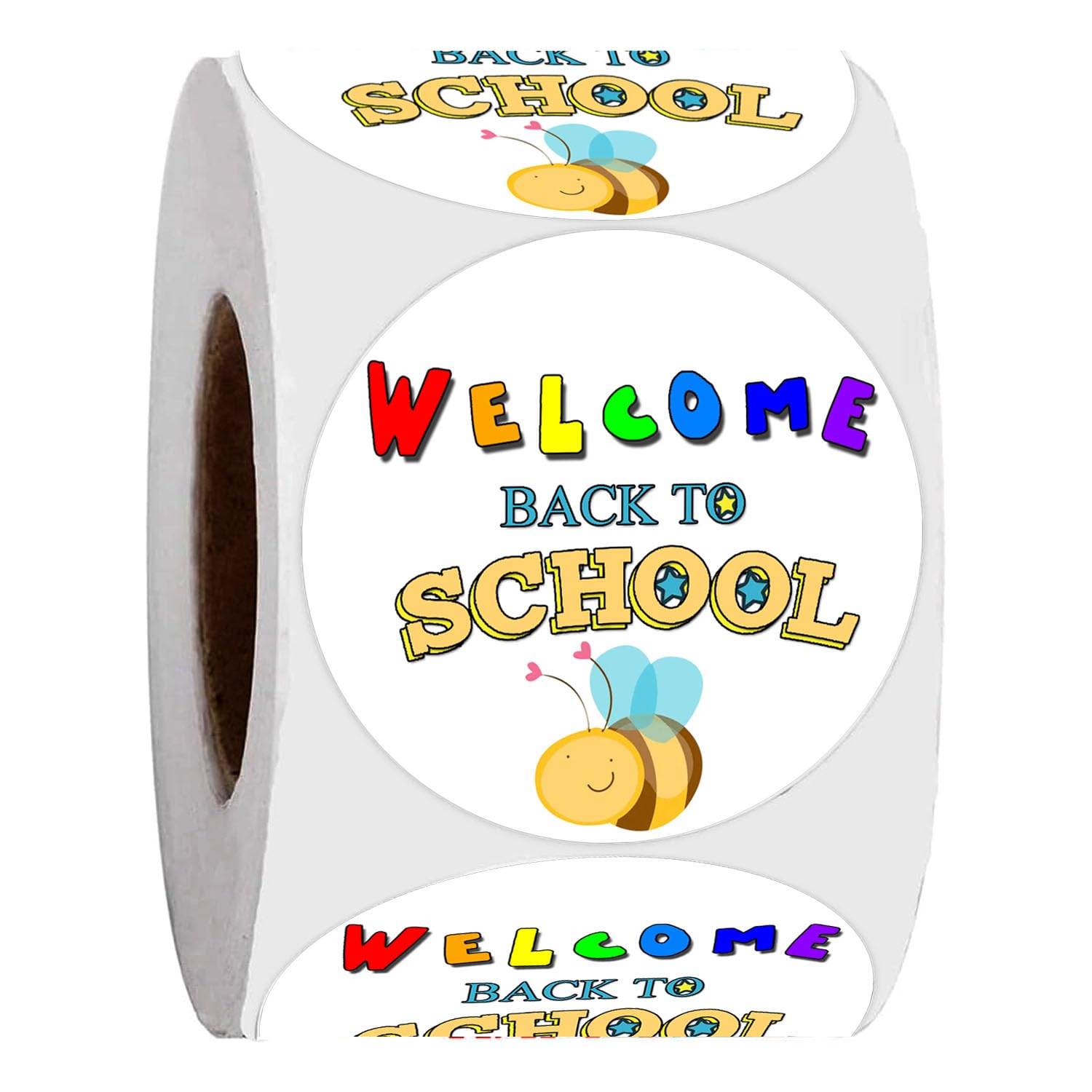 500Pcs Welcome Back to School Stickers,Happy First Day of School Decal Stickers Roll 2 Inch Self Adhesive Label Stickers for Card Envelope Invitation Scrapbook Craft Gift Decor