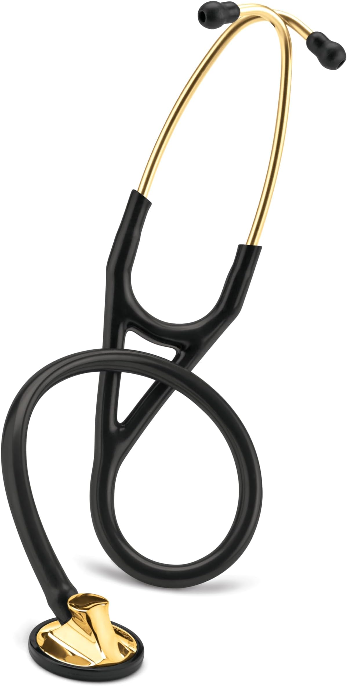 3M Littmann Master Cardiology Stethoscope, 2175, Stainless Steel Brass-Finish Chestpiece, 27" Black Tube