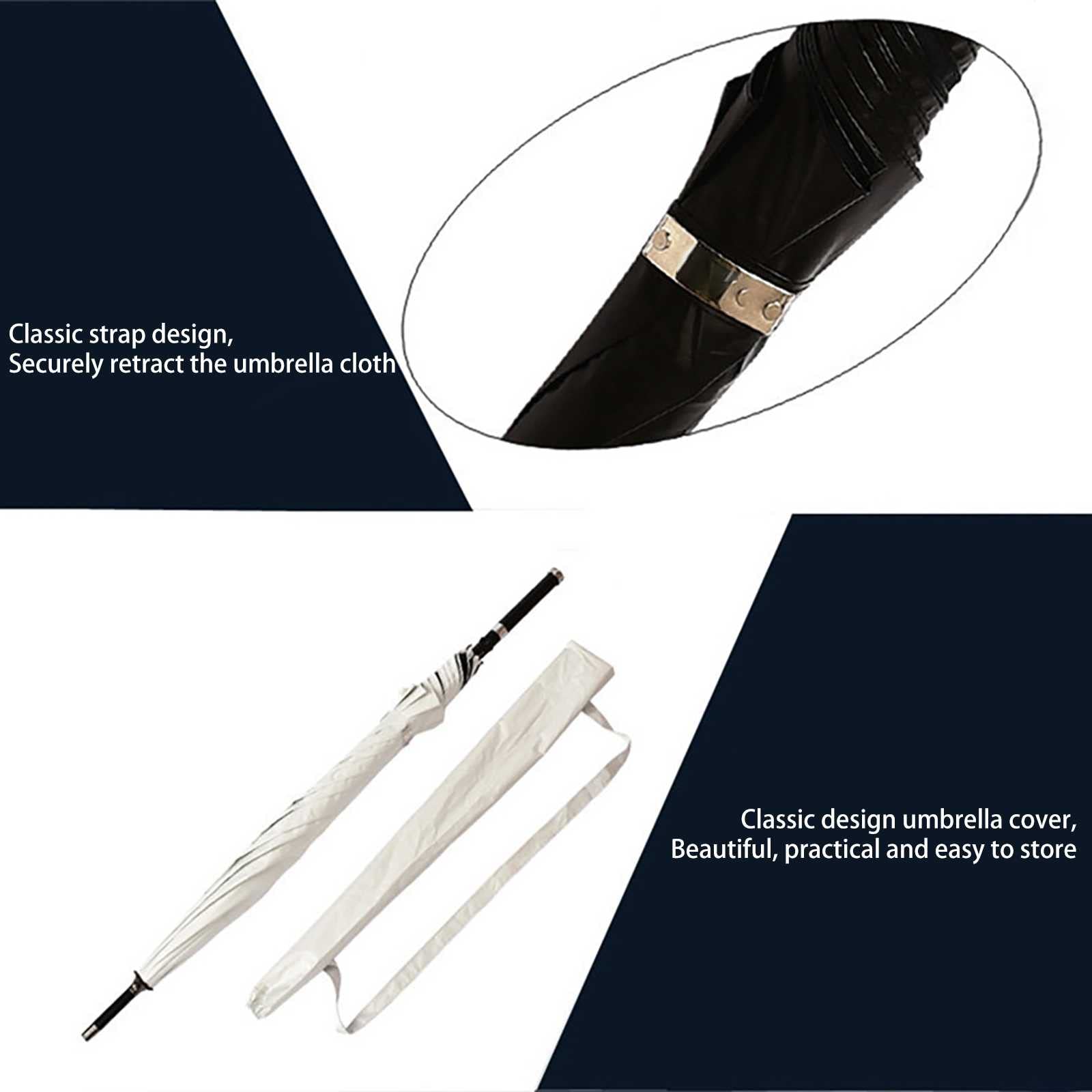Selbstverteidigung Regenschirm Luxus Umbrella UnzerstöRbar Einfach 68cm Sicherheit Robust Langlebig SpazierstöCke Regenschirm Windschutz Rippen Exquisit (A)