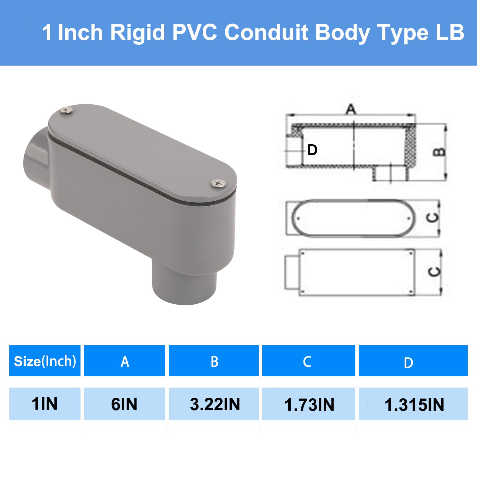 PVC Conduit Bodies - 4 Pack LB Type -2