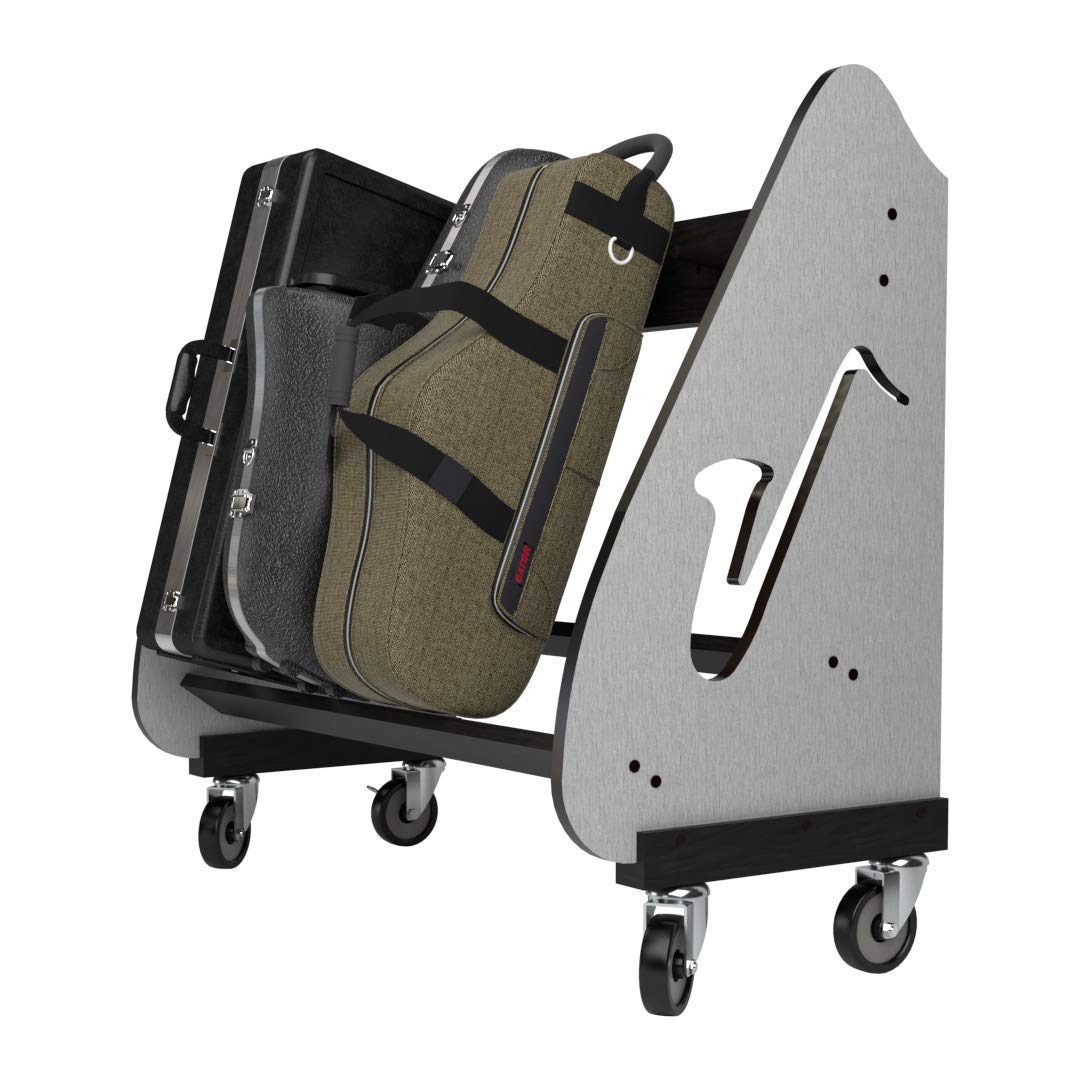 A&S Crafted Products The Band Room Saxophone Case Storage Rack | Great for Music Teachers to Organize Your Classroom | Holds up to Five Sax Cases | Made In U.S.A.