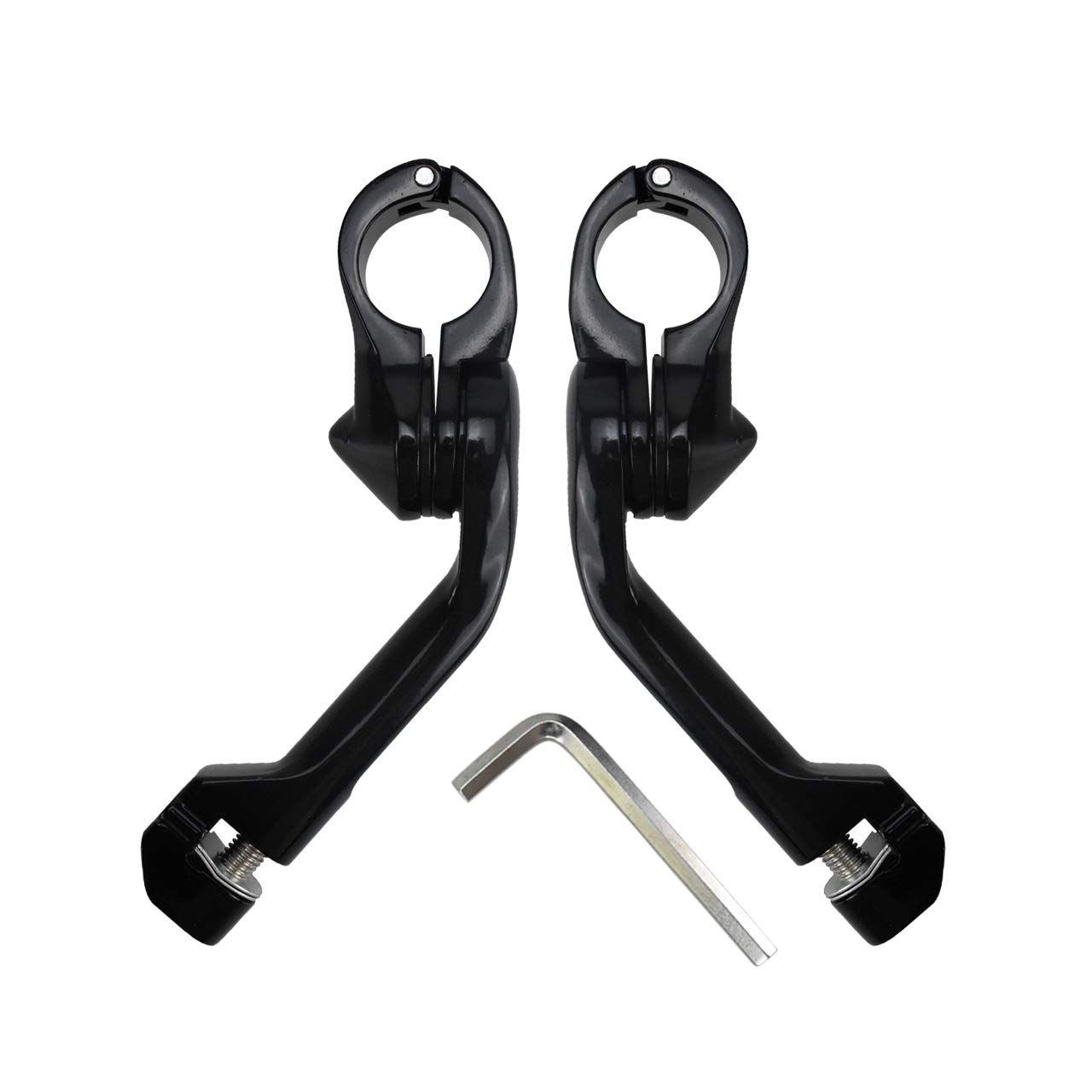 Highway Pegs lange abgewinkelte Befestigungsfußrasten für Harley Electra Road King Street Glide 32 mm Motorschutzbügel,Schwarz