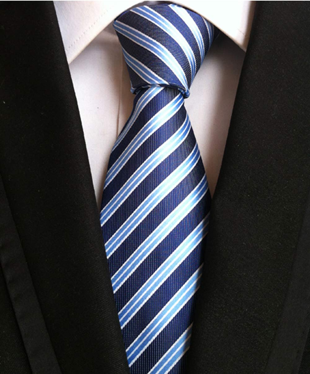 Secdtie Pack de 4 corbatas para hombre, diseño de rayas clásicas, jacquard - negro - talla única
