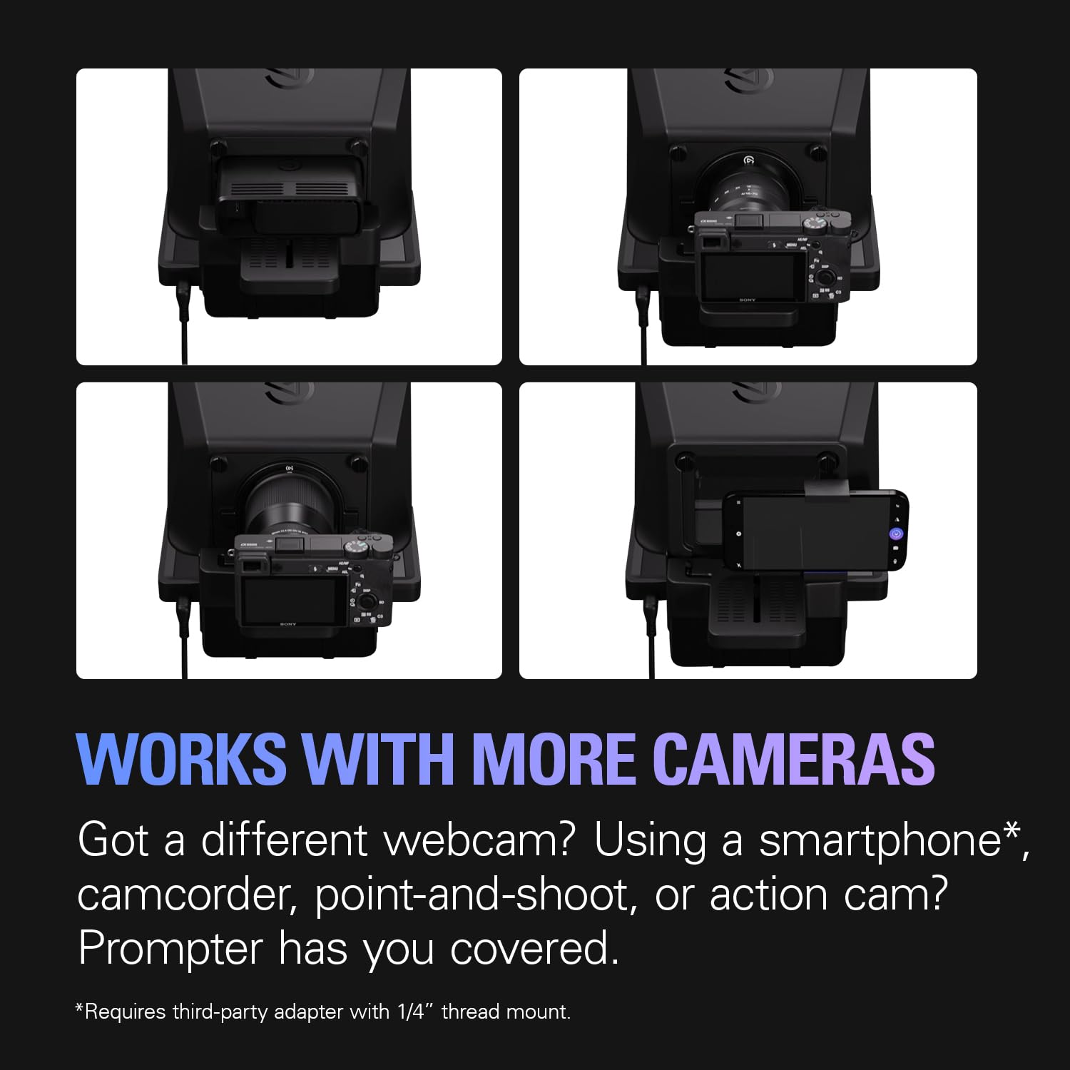 Elgato – Teleprompter with Built-in Screen for YouTube, Twitch, Zoom and More, 1080 pixels, Supports DSLR/Webcam/Smartphone, Drag & Drop Monitor Display, Works with Mac/PC & Stream Deck: Prompter