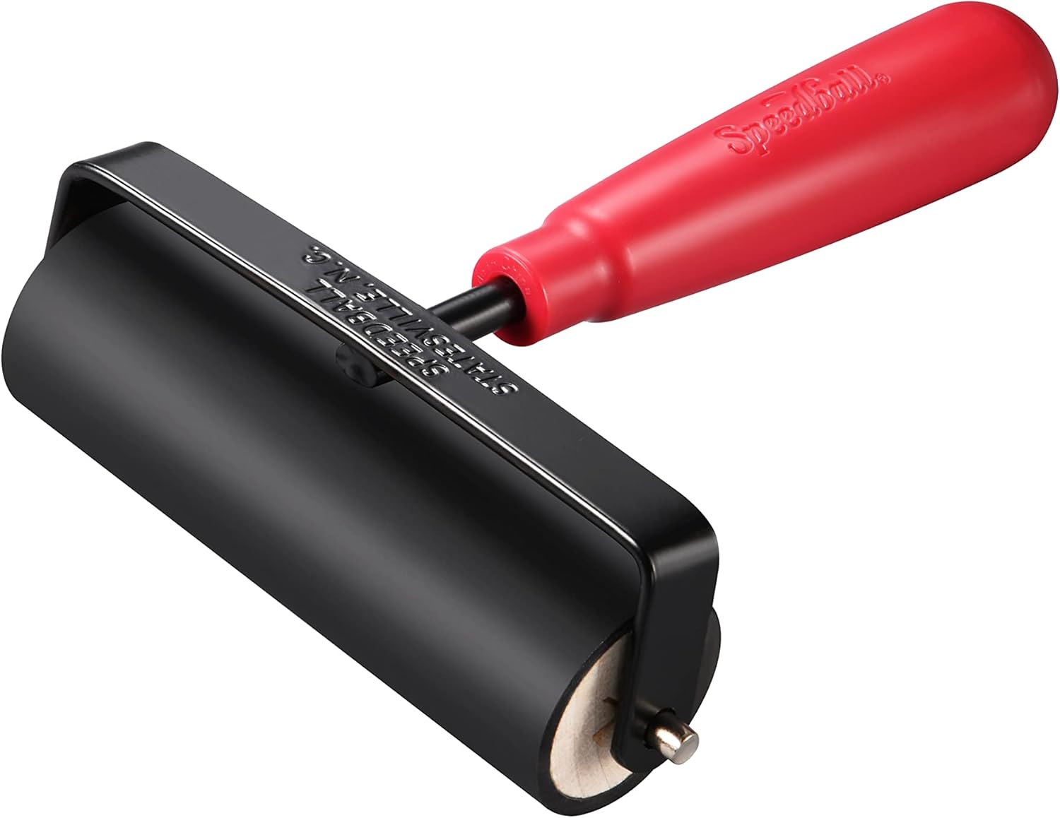 Speedball Deluxe Hard Rubber Brayer - 80 Durometer Roller With Heavy Duty Steel Frame - 4 Inches