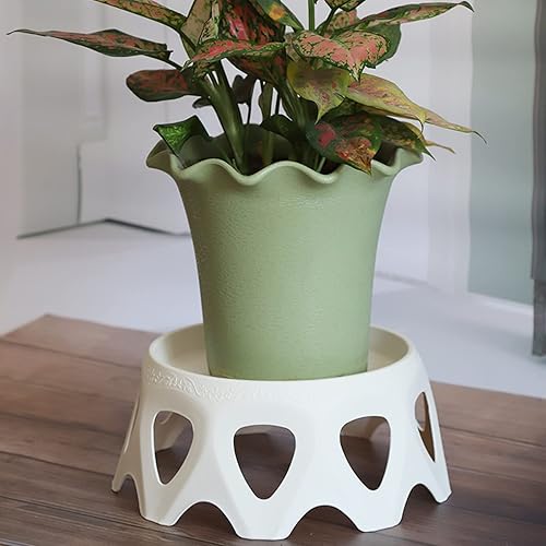Miniatura 4 de LIBOOI Soporte de plástico para macetas, soporte para macetas de jardín, soporte para plantas de interior y exterior, estante de soporte para