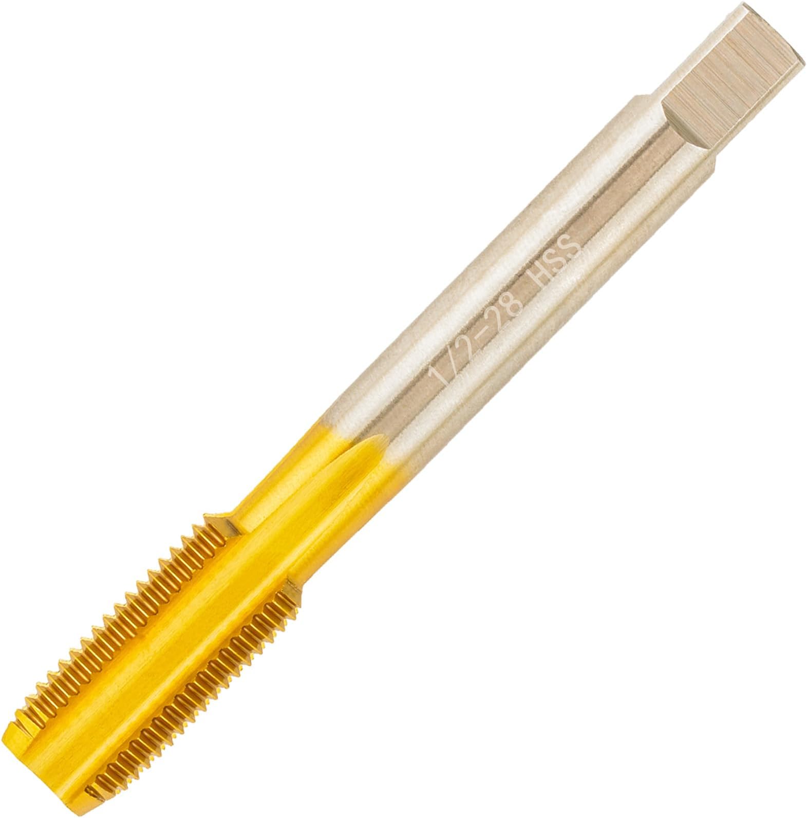 1/2"-28 UNEF Thread Tap, Ti-Coated M2 HSS 1/2x28 UNEF Thread Milling Tap Right Hand